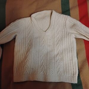 Bulky wool V Neck Sweater, small,  Made In Lesotho